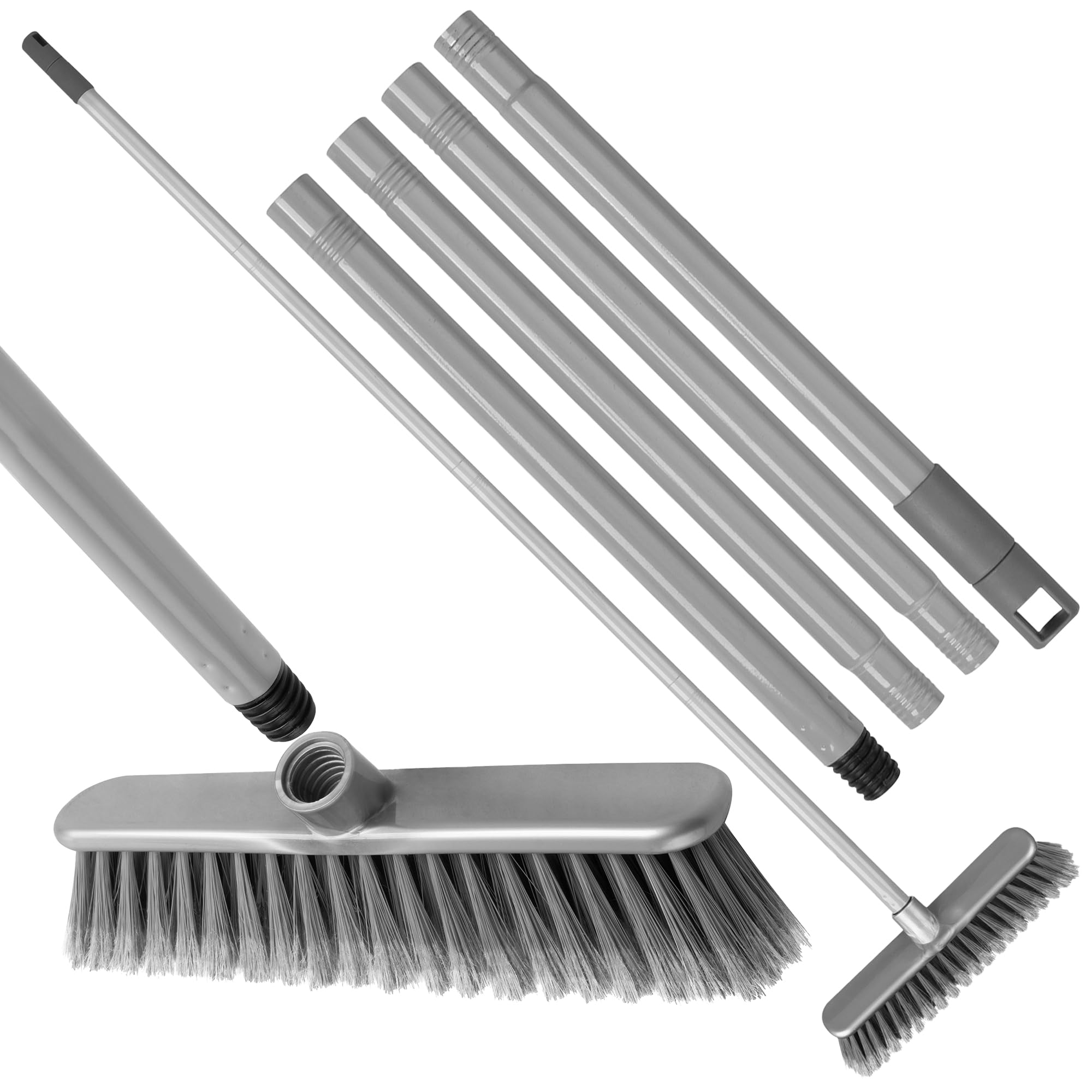 Hardys Soft Indoor Broom4-Piece Metal HandleSoft Synthetic Flagged BristlesAngled Head120Cm (Locked) 29Cm (Collapsed) from B&Q