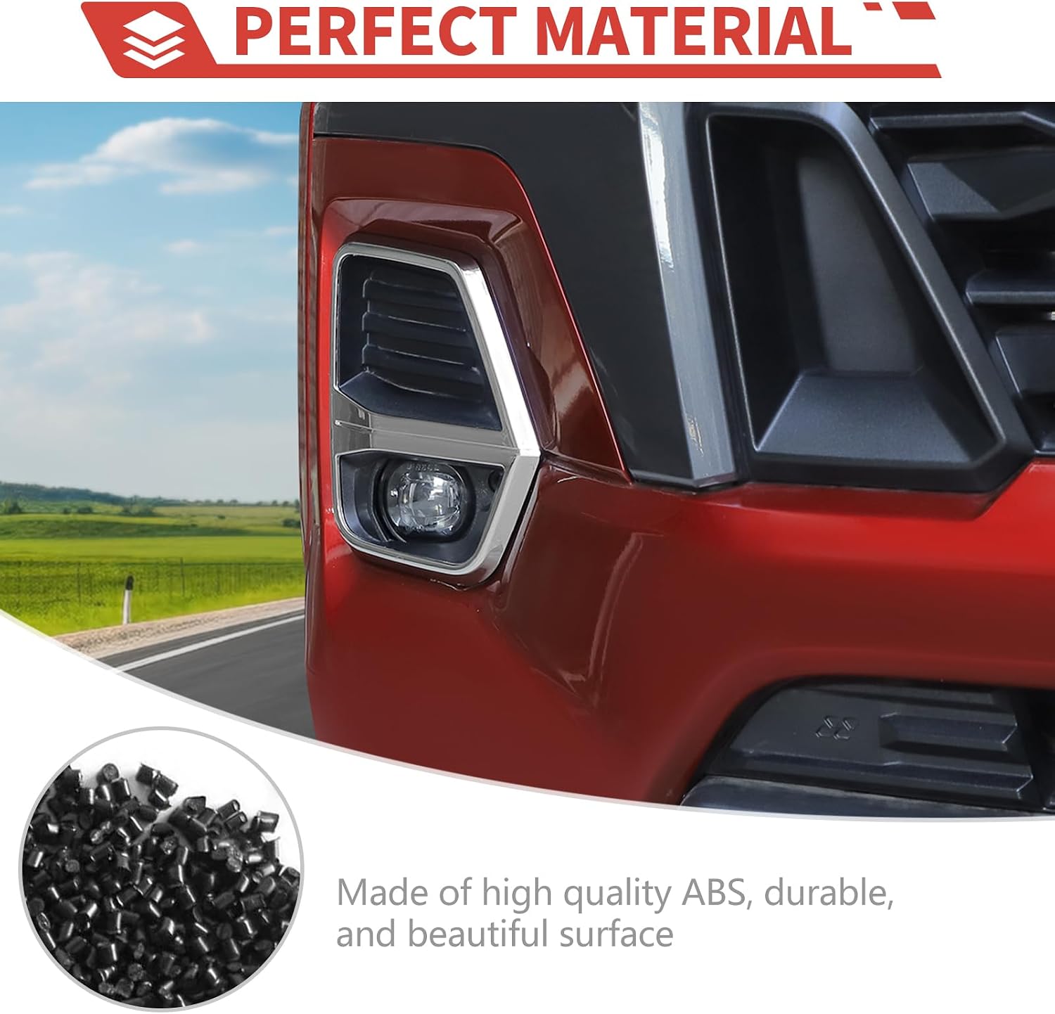 Chrome Front Fog Light Guards fit for Chevy Colorado 2023+ Front FogLamp Bezel Exterior Trim