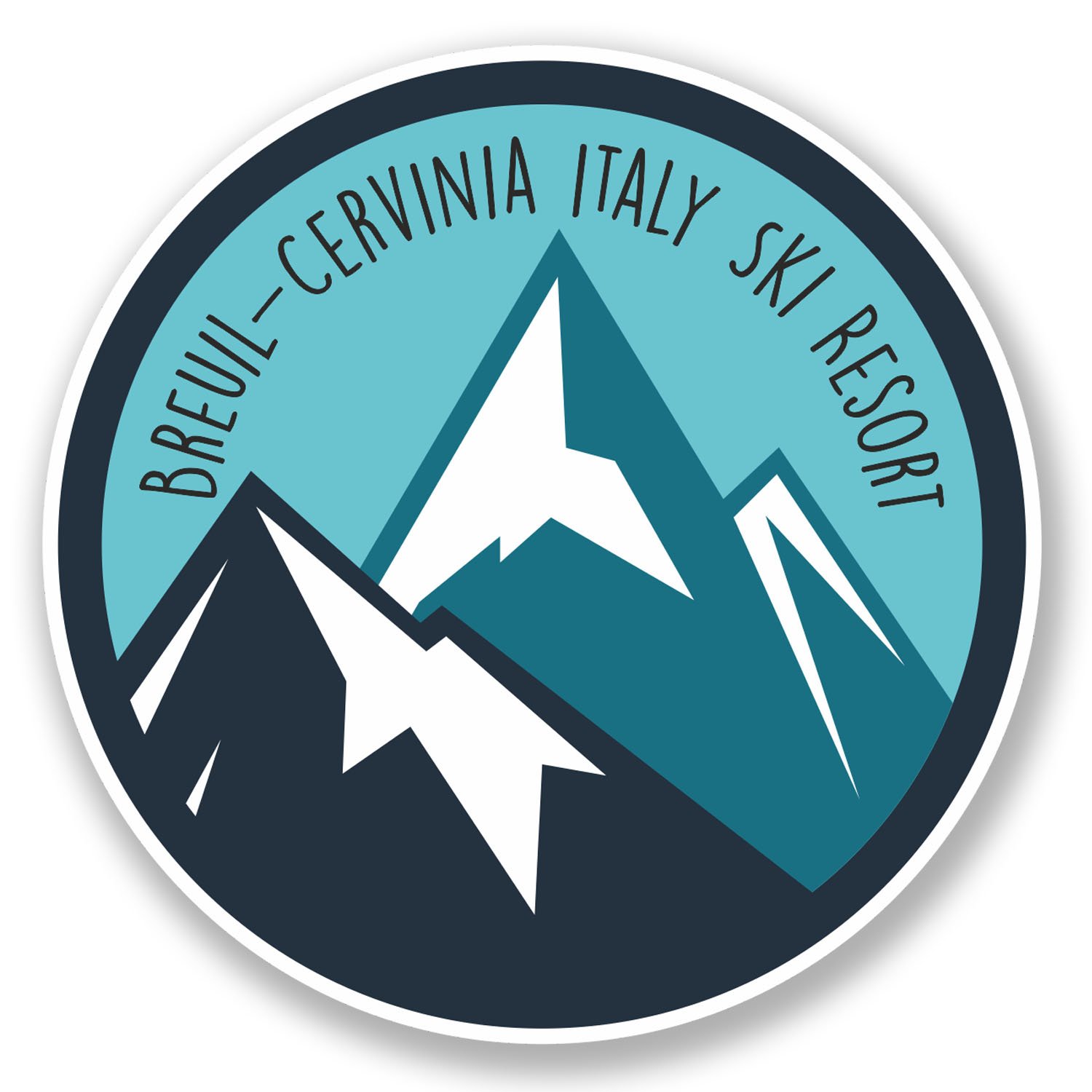 Destinationvinyl Multi 2 X 10Cm Breuil-Cervinia Italy Ski Snowboard Resort Vinyl Sticker Decal #6449 (10Cm X 10Cm)