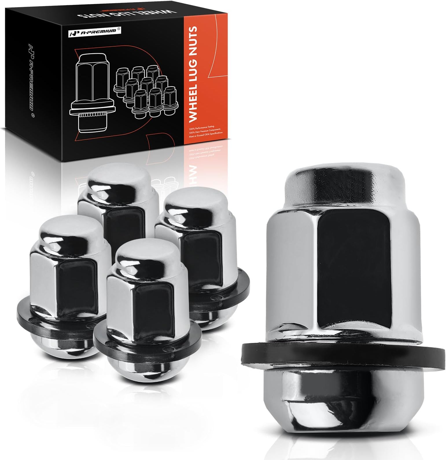 A-Premium 5pcs Wheel Lug Nuts M12 x 1.25 Conical Seat Lug Nuts Compatible with Nissan Pathfinder Maxima Murano 370Z Infiniti QX60 Q50 G25 G35 G37 QX50 Q60