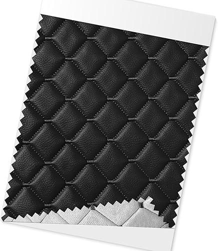 OMAC Accesorios para interiores de automóviles, tela de tapicería de piel sintética negra en relieve duradera  Parches de cuero de 55 x 39 pulgadas