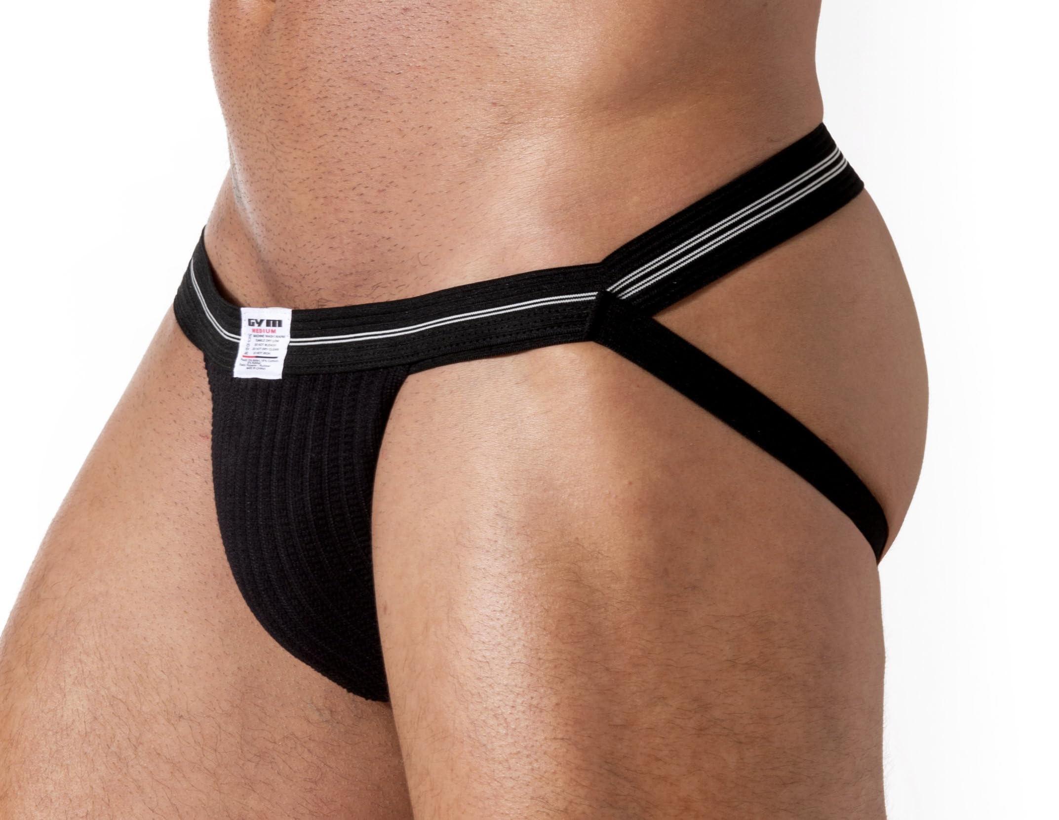 Old Swim/Run Jockstrap with 1″ Waistband (Large, Black)