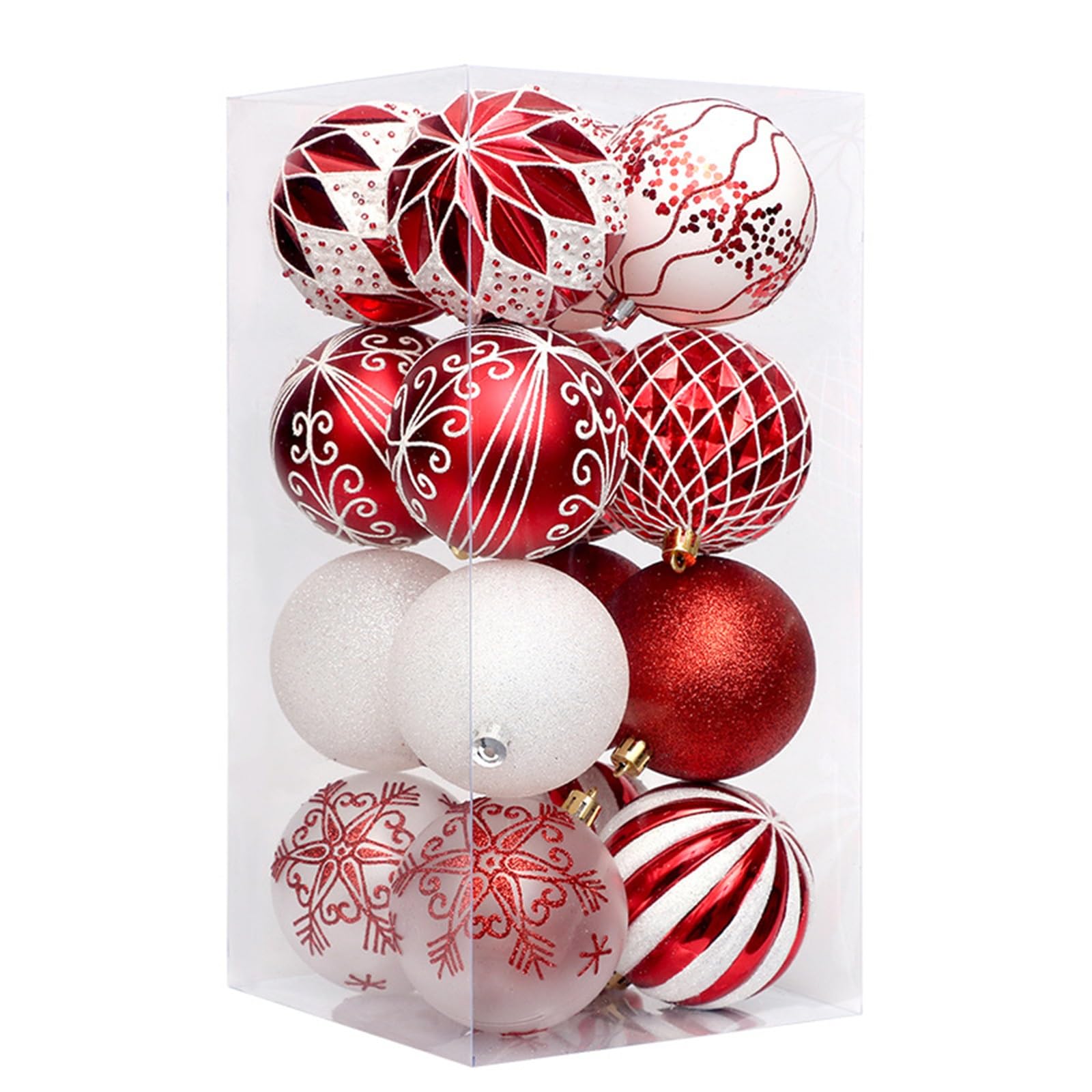 Palline di Natale Decorazioni natalizie Set di decorazioni pendenti con palline di Natale dipinte da 16 pezzi per Albero di Natale, Festa, Matrimonio