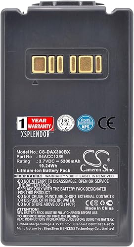 XSP - Batería de repuesto recargable de iones de litio compatible con DATALOGIC Falcon X3 Falcon X3 Plus Falcon X3+ Falcon X4 94ACC1386 BT-26