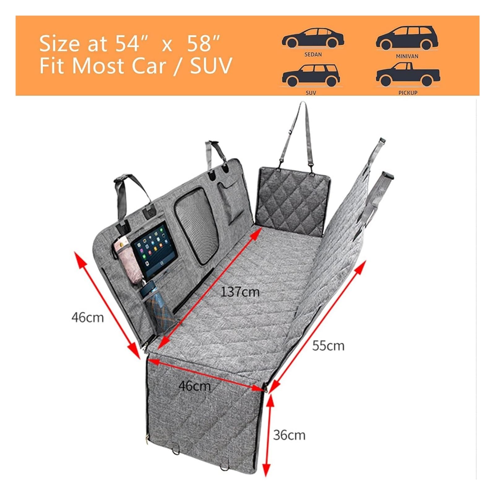 Funda for asiento de coche for perrosFunda protectora for asiento de coche for perros, funda for asiento trasero for perros con ventana de malla, hamaca impermeable y resistente a los arañazos, lavabl