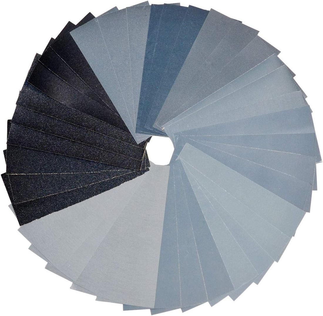 48Pcs Wet Dry Dual-use Sandpapers, 120 To 3000 Assorted Grit Sandpaper, for Wood Furniture Finishing, Metal Sanding and Automotive Polishing, Handicraft production, Size 9 х 3.6 Inches