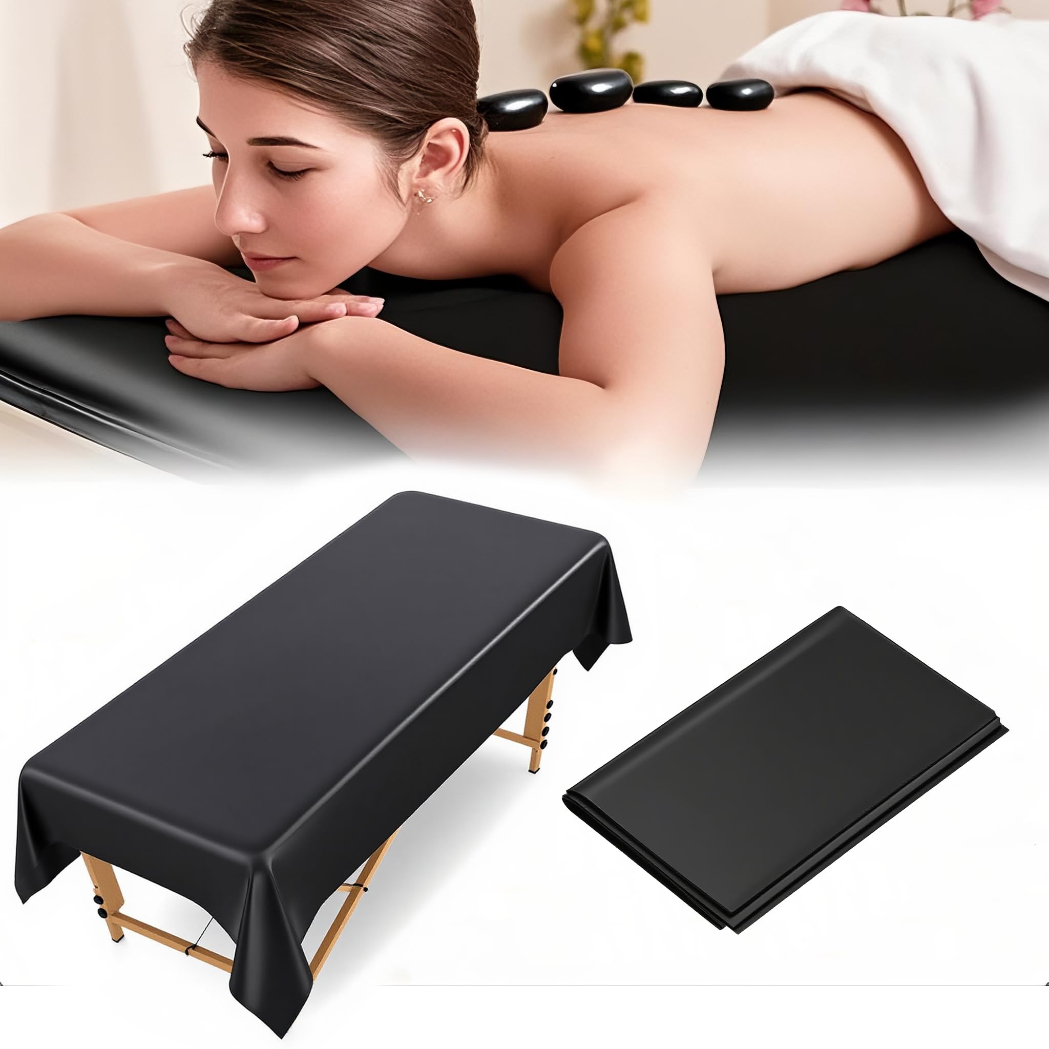 87x51 Inch Massage Table Sheet - Reusable Wax Mat & Waterproof Massage Bed Cover with PVC Waxing Mat Surface, Durable SPA Bed Cover for Esthetician, Beauty, Tattoo, Hair Removal, Waxing-image-45