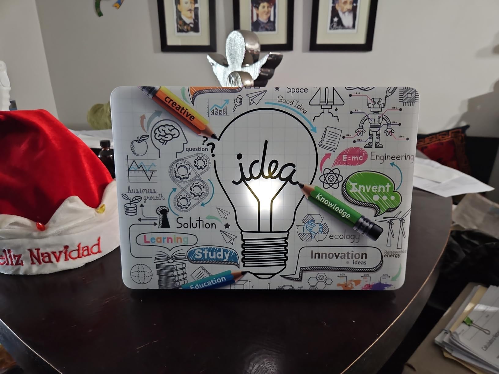 Funda Compatible con MacBook Air 13 Pulgadas 2017-2010 Release A1466/A1369,Carcasa Rígida Protector de Plástico Cubierta & EU Teclado Cubierta & Pantalla Protecto,Bombillas Creativas