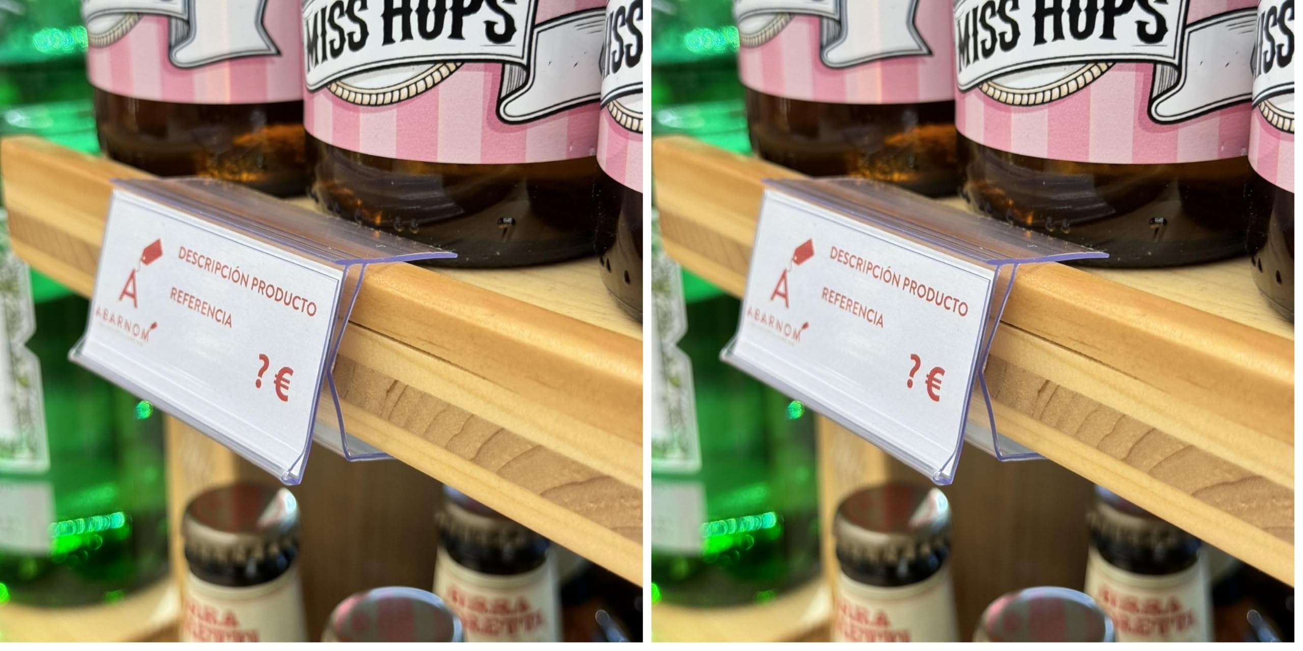 Bausatz mit 50 Preishaltern für Holzregale 26x60mm Transparent Etikettenhalter (Packung mit 2)