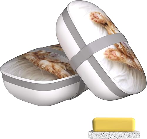 Miniatura 1 de Heainaiyoo Recipiente de jabón de viaje, soporte de barra de jabón de viaje, 2 juegos de jabonera, soporte para barra de jabón con protector de