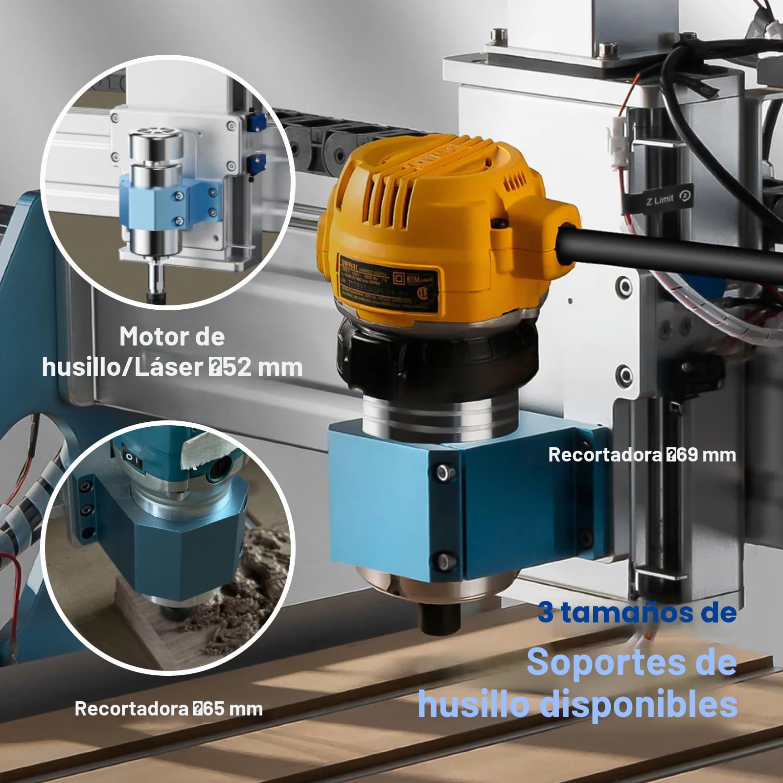 Máquina CNC Genmitsu PROVerXL 6050 Plus+ Enrutador Compacto 710 W, control GRBL, fresadora CNC de corte de 3 ejes, mesa híbrida, área de trabajo 600 x 500 x 115 mm