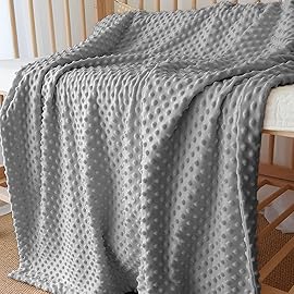 CREVENT Cozy Soft Warm Sherpa Baby Blanket for Infant Toddler\'s Crib Cot Stroller Gifts for Baby Boys All Season Use (30X40 Light Grey dot)