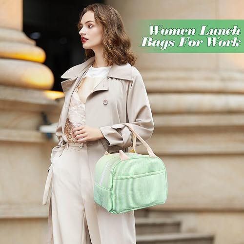 Miniatura 3 de Bolsa de almuerzo para mujeres, lonchera térmica para viajes, trabajo, picnic, universidad, escuela, bolsas de almuerzo de gran capacidad, rayas