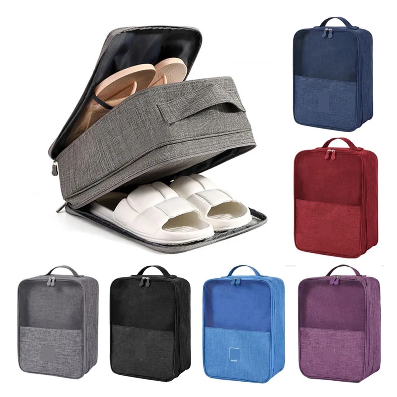 Tragbare Schuhtasche, Reise-Aufbewahrungstasche, Organizer, Gepäck, Kleidung, Make-up, Aufbewahrung, Koffer, Reise-Schuh-Aufbewahrungstasche, Sortiertasche(Black)