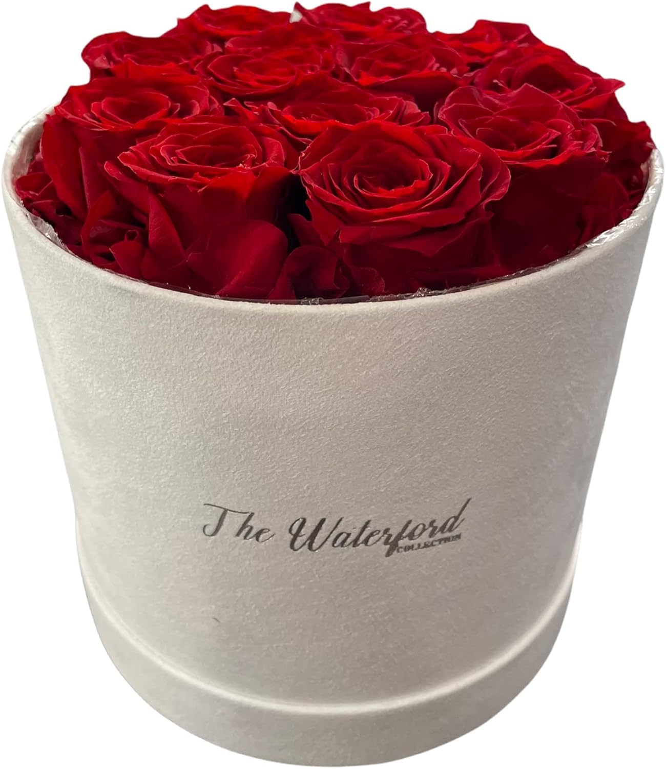 Dozen Waterford Red Preserved Roses in Flower Box Handmade Real Flowers Eternal Petals, Romantic Gifts for Girlfriend, Valentine's Day Mother's Day Wedding Birthday Christmas Anniversary