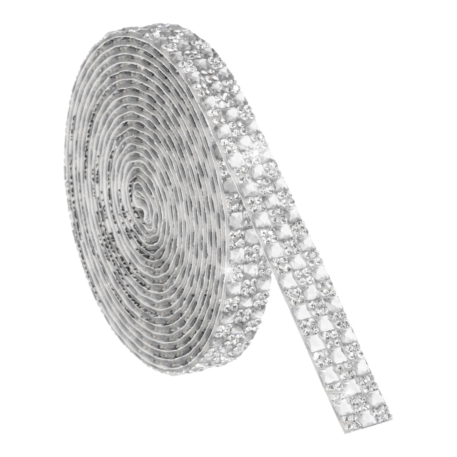 Ruban de strass adhésif de 2,7 m blanc pour mercerie loisirs créatifs et customisation textile