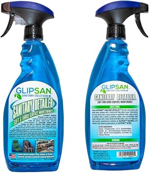 Glipsan Spray and Wipe Detailer, Soft & Hard Surface Maintenance, for Leather, Vinyl, Rubber and Plastics, 22 Fl Oz