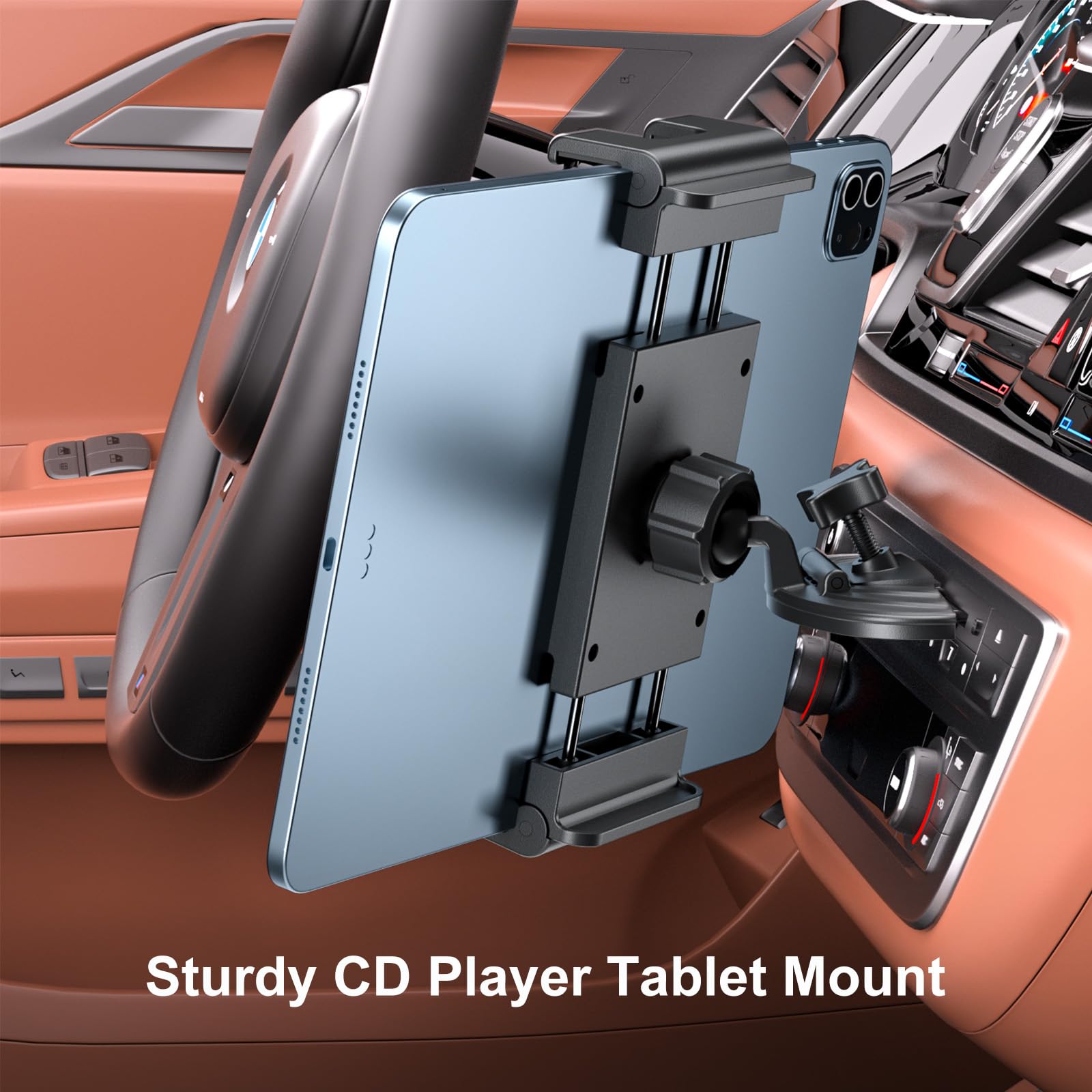 PLDHPRO Soporte universal para tableta, CD, ranura para iPad, soporte para coche, para la conducción y la reproducción de vídeo en el coche, 5,1 – 15,6 pulgadas