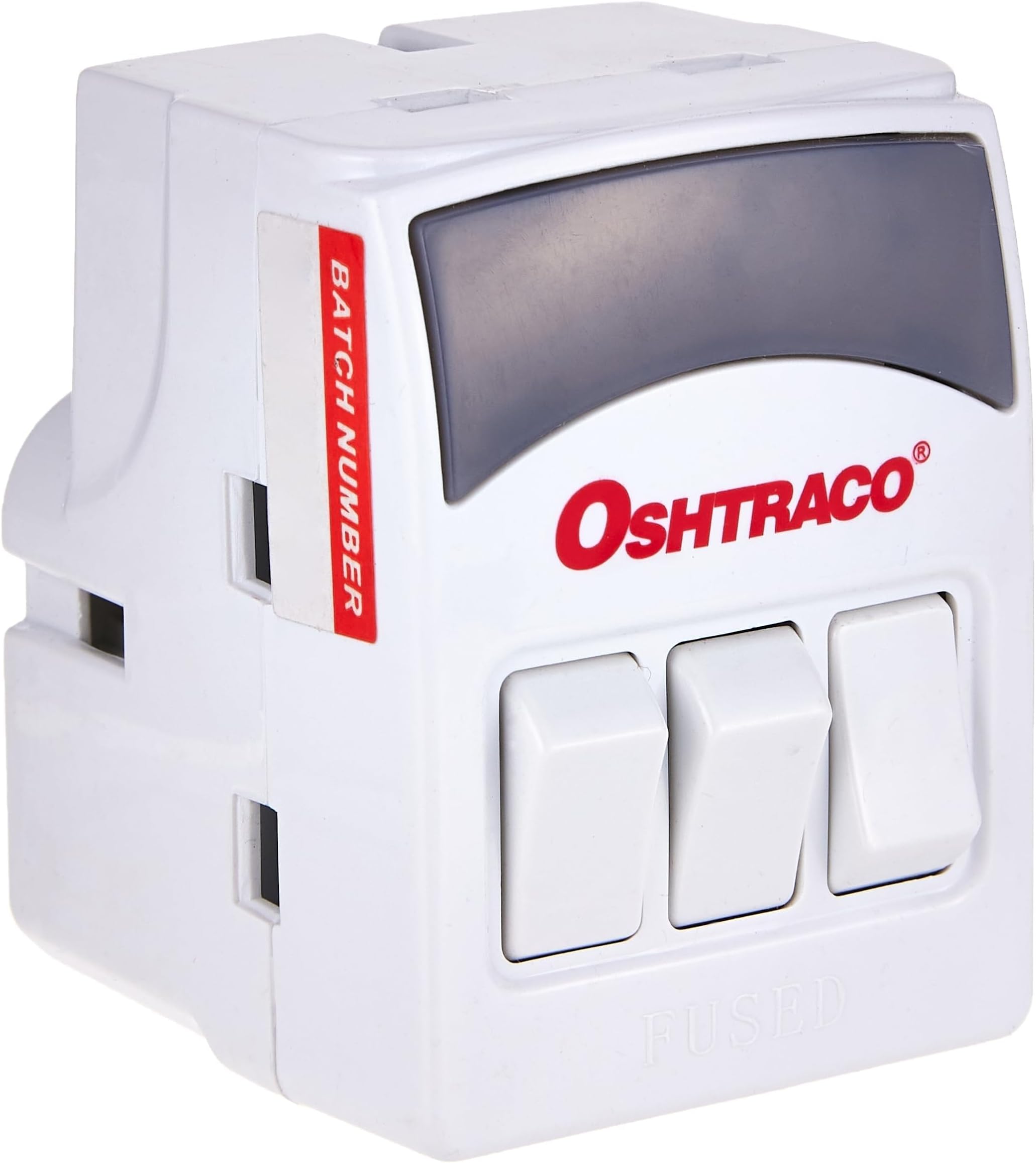 Oshtraco 3 Way Multi Adaptor with Switch, White