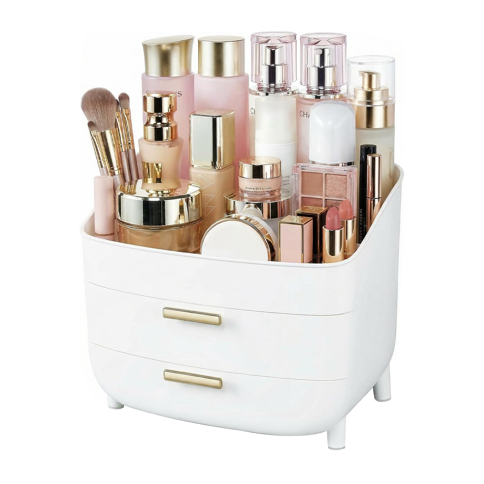 novelinks 3-Tier Skincare Makeup Organizer with Drawers, Non-Slip Base | Bathroom Organizers and Storage, Bathroom Counter Organizer, Vanity Organizer, Makeup Organizer Countertop, Dresser Organizer