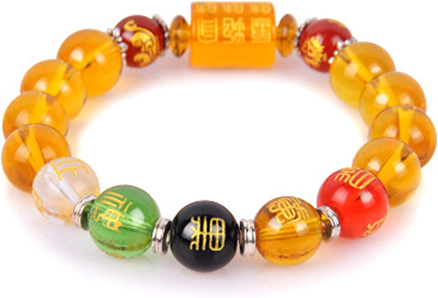 YGLINE Feng Shui Citrine Five-Element Wealth Porsperity Bracelet,Attract Wealth and Good Luck,Deluxe Gift Bag, One Size, Stone, no gemstone