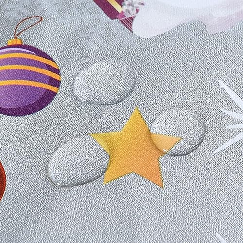 Miniatura 2 de TruDelve Mantel de Navidad rectangular de vinilo plateado de plástico, mantel oblongo, con muñeco de nieve para fiesta (54 x 84 pulgadas, muñeco de