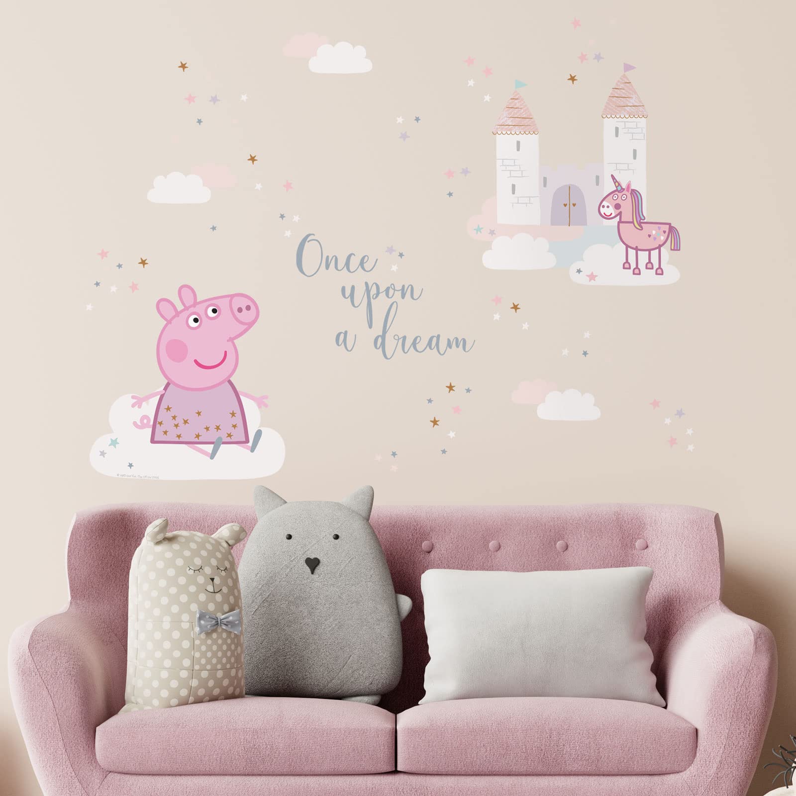 Stickerscape Boys Princess Peppa Pig Wall Stickers – Officially Licensed Kids' Room Décor, Easy-To-Apply Wall Decals For And Girls Bedrooms, Playrooms & Nurseries