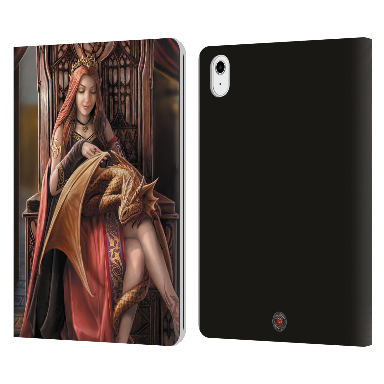 Funda de cuero iPad Air 2020 acabado premium estilo libro ilustración dragón Anne Stokes 7