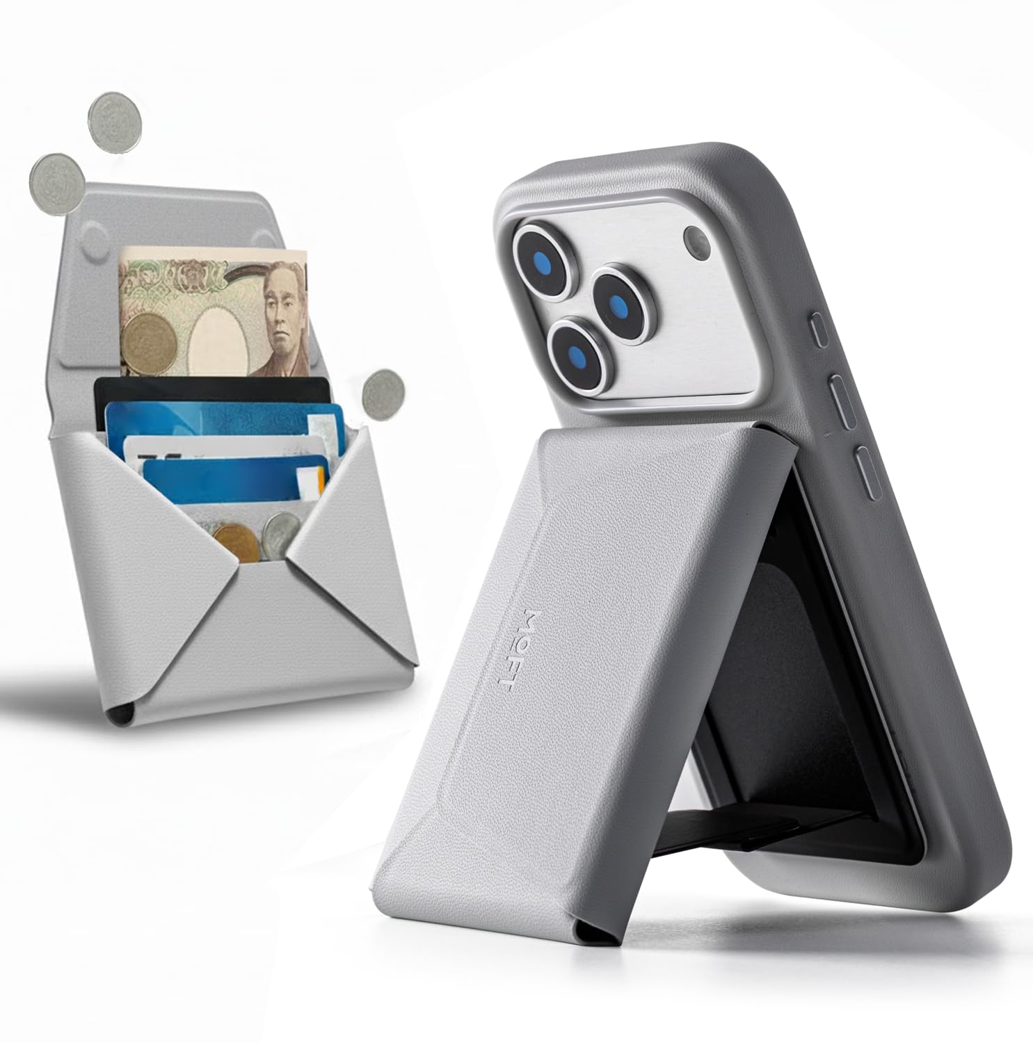 MOFT 多機能カードケース&スタンド　 ミスティグレー Amazon.co.jp: MOFT 多機能カードケース スマホスタンド MagSafe対応