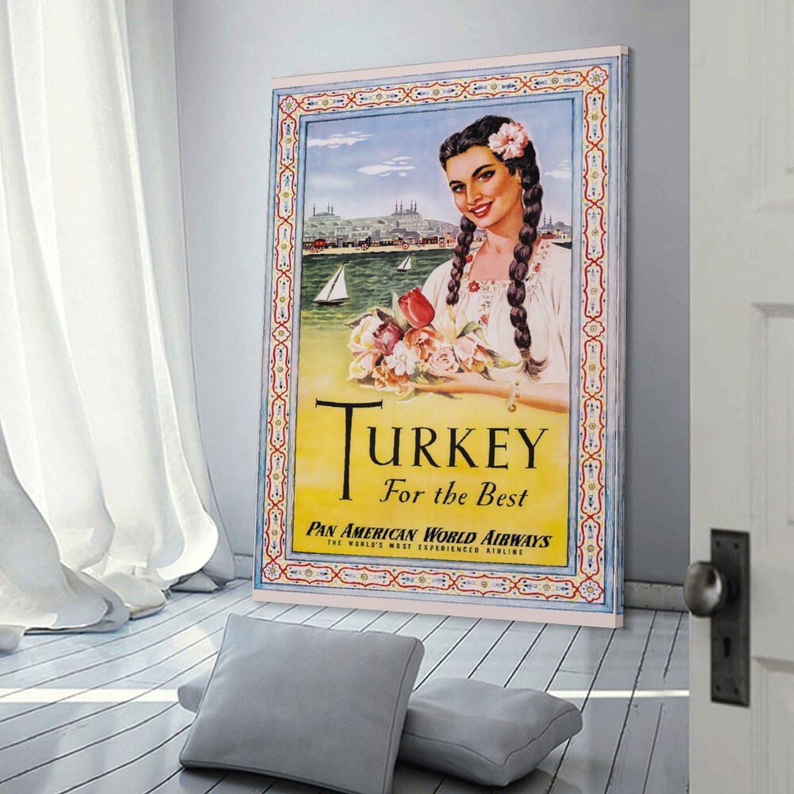 Junmoney Canvas Art Print Vintage Turkey Travel (2), 24x36inch(60x90cm), for Small Homes, Bedrooms Or Open Spaces, A Simple Refresh for Blank Walls