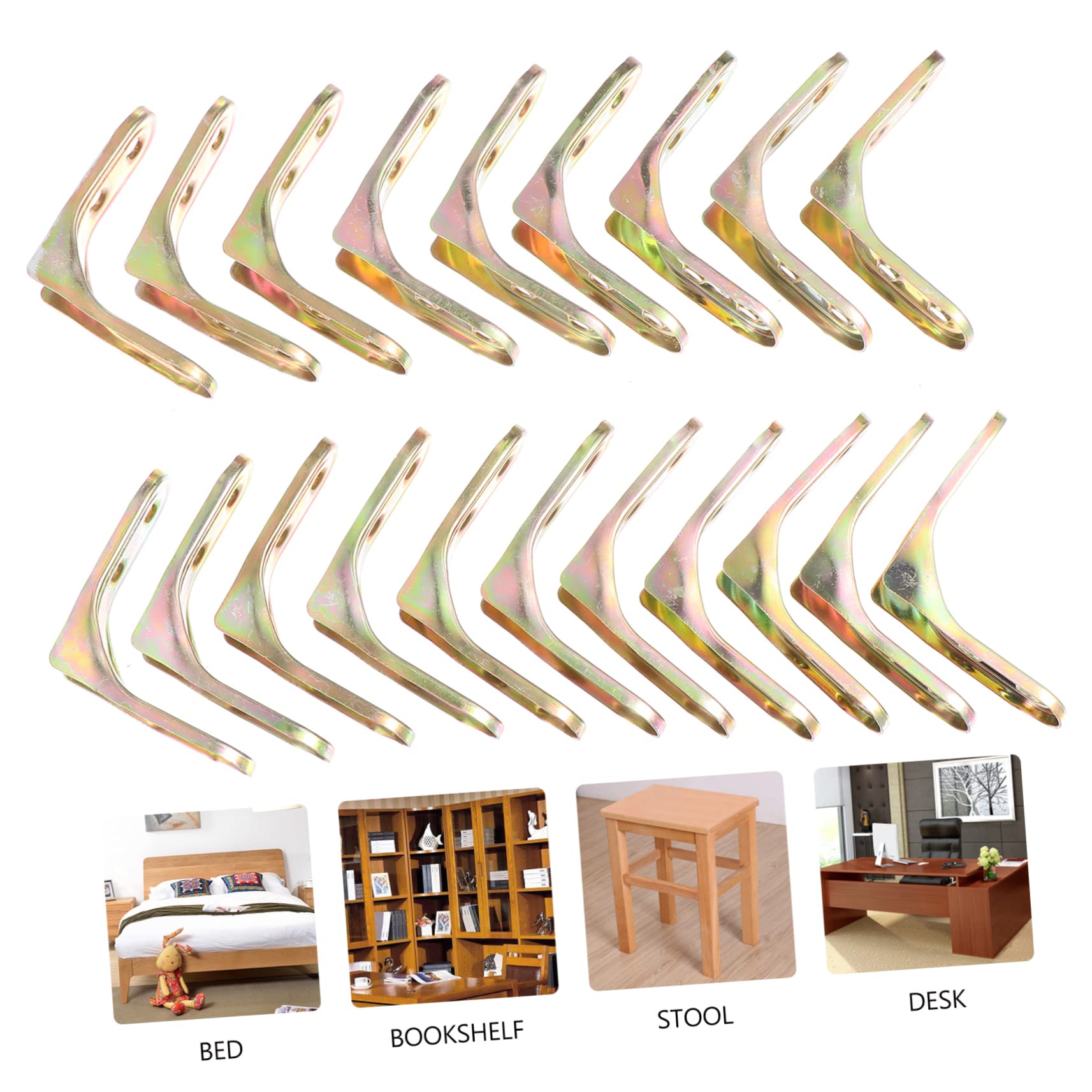 CIYODO 20 Pcs Right Angle Bracket No Burr Counterbore Design Aesthetic Look Reinforce Furniture Wood Metal