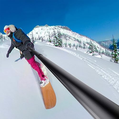 Miniatura 8 de Homeet Cabeza de trípode extensible de 28 pulgadas para cámara de acción, monopie telescópico con adaptador de 14 pulgadas para DJI OSMO, AKASO,