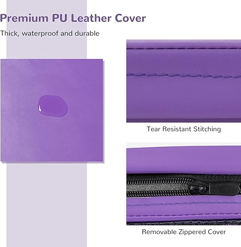 Miniatura 8 de GYMAX Tapete de ejercicio, 2 x 6 pies, biplegable con asas de transporte, tapete grueso para entrenamiento en casa para gimnasia, pulgar, yoga,