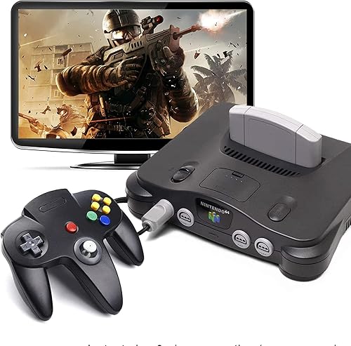 Vista 5 de Classic 64 Controlador con cable Joystick para consola N64 Game System N64 (2 paquetes, negro)