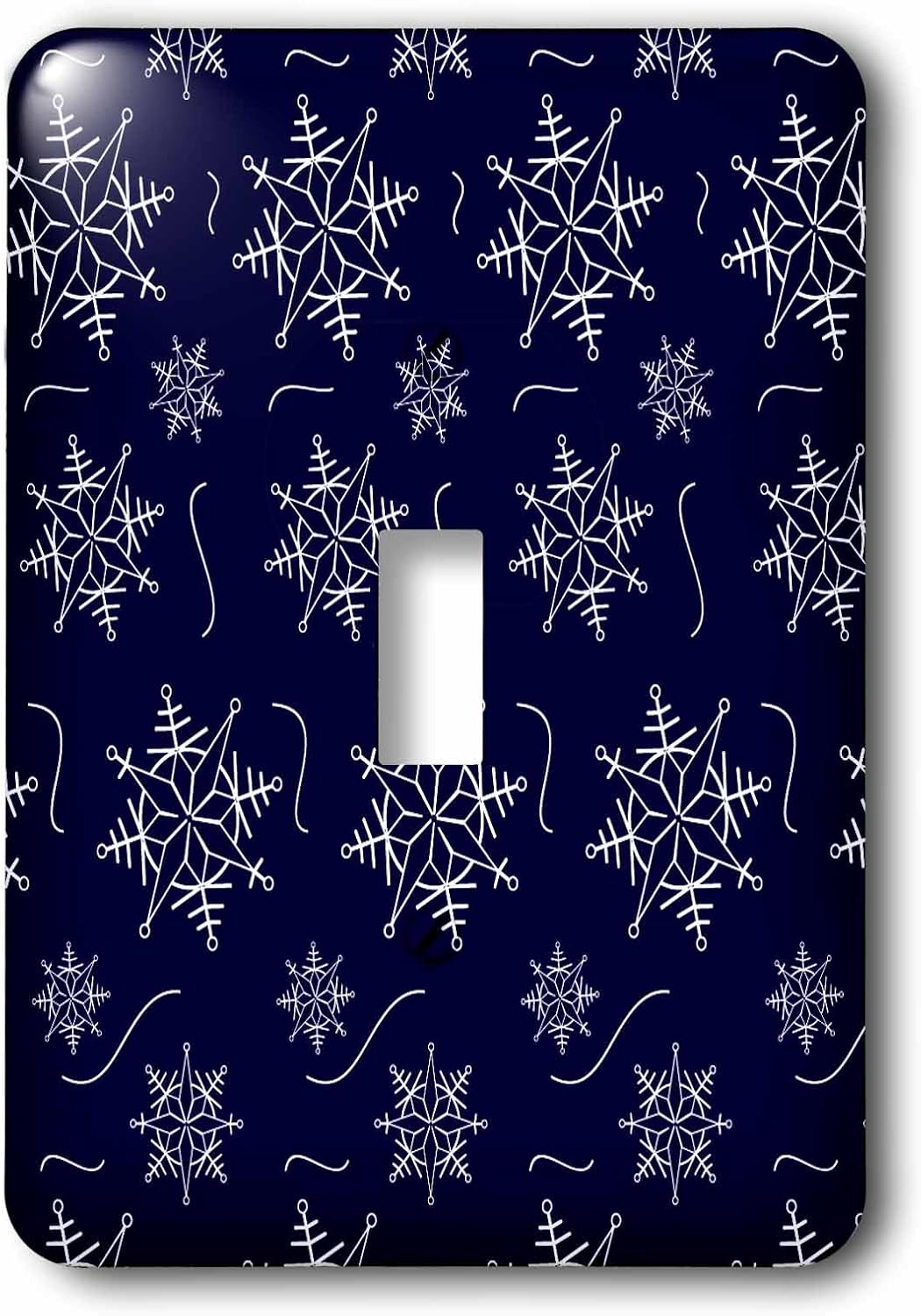 3dRose lsp_169375_1 Cute White and Blue Line Snowflakes Pattern Single Toggle Switch