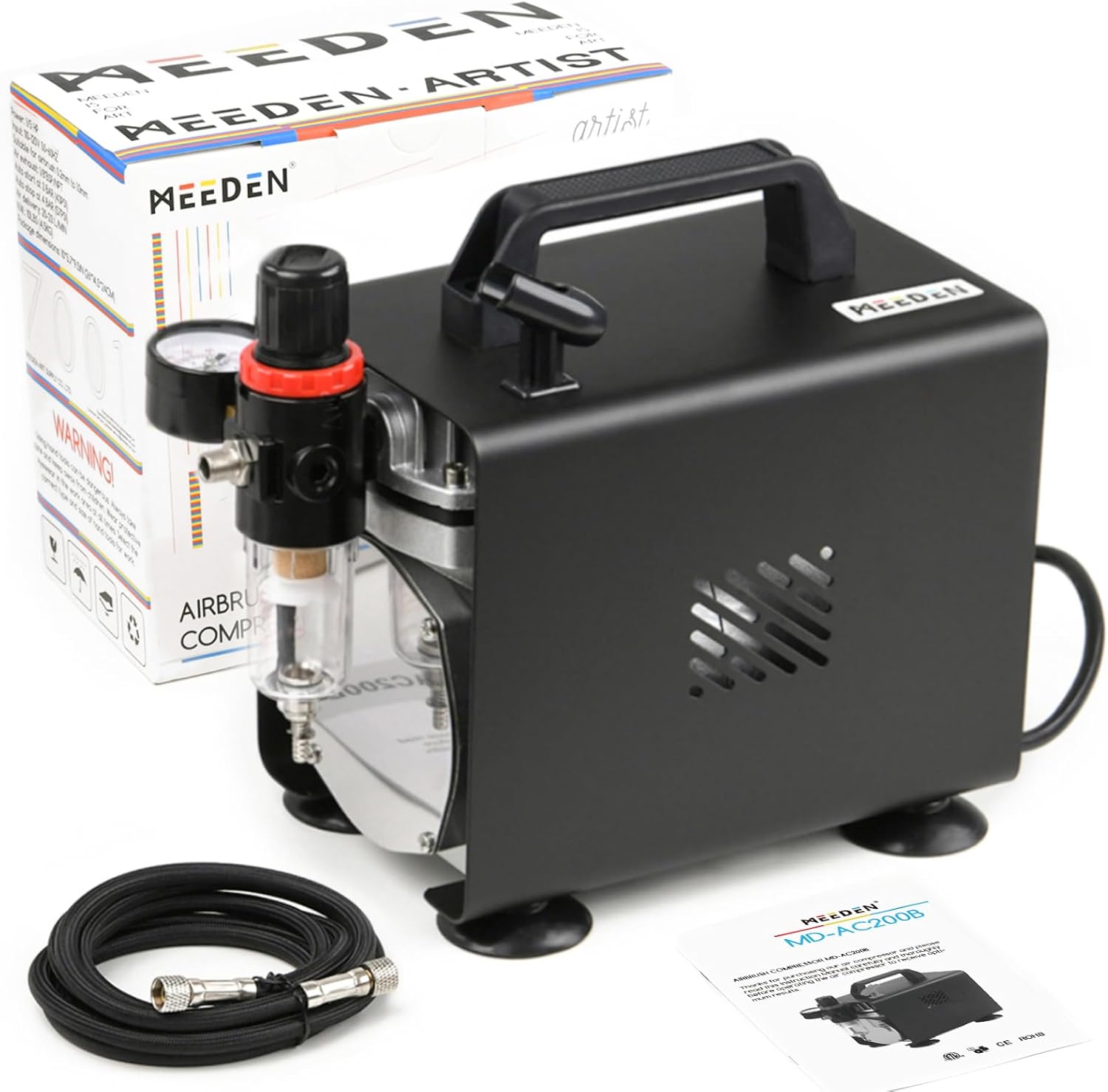 MEEDEN Airbrush Compressor for Model Painting 1/5 HP AutoStop Single