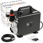 MEEDEN Airbrush Kit with Compressor and Paint - 1/6 HP Quite Air Compressor for Model Painting with 3 Dual-Action Airbrush Guns - 24 Colors 30ml Acrylic Spray Paint Set with Hose