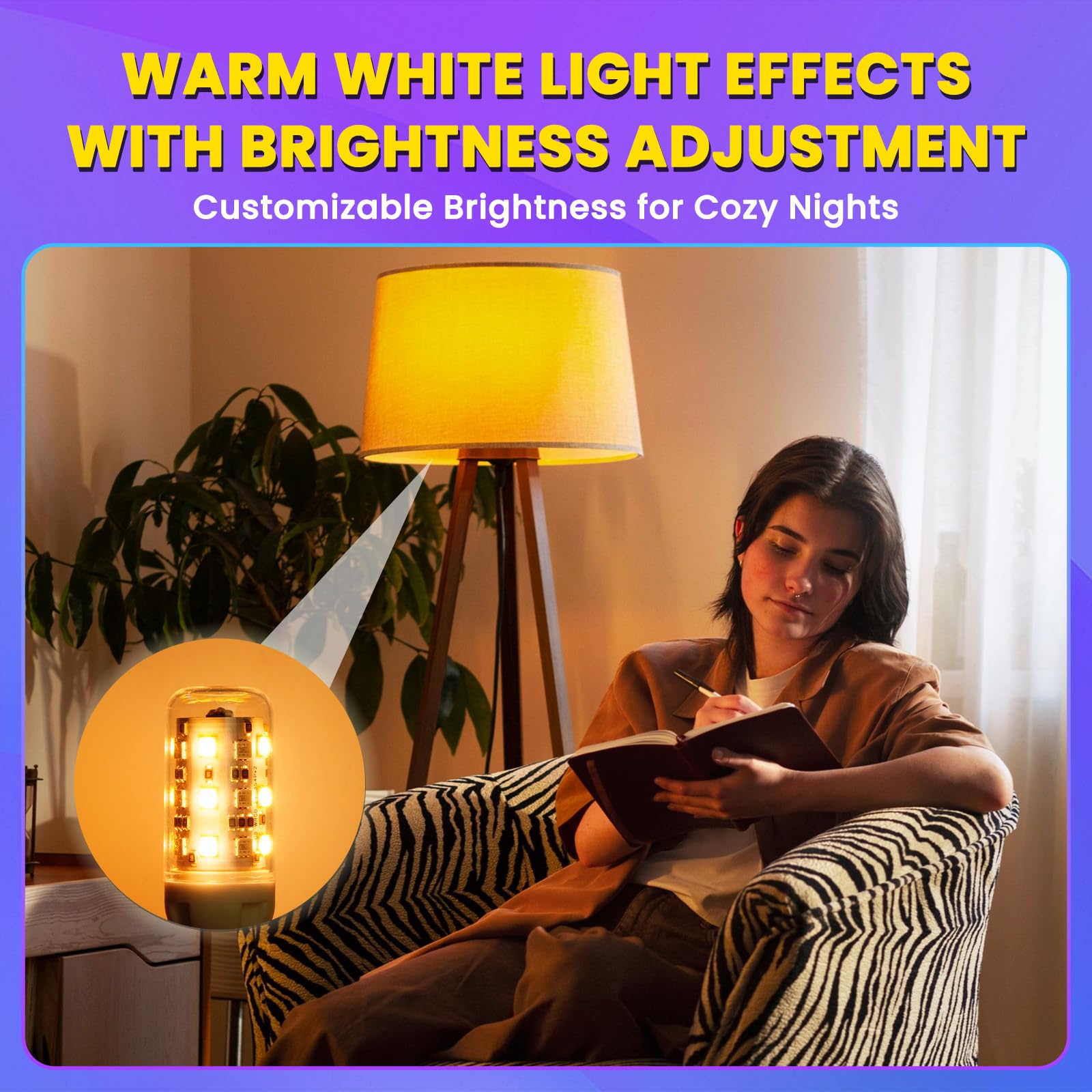 BrightWish 2-Pack 2W G9 LED Colour Changing Light Bulbs, Dimmable RGB & Warm White, 13 Colours, Remote Control - Image 3