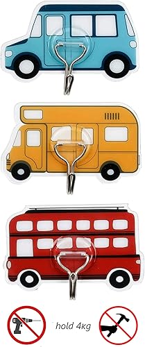 3 ganchos de pared para habitación de niños | Perchero de guardería | Perchas para toallas y ropa | Montaje en pared, soporta hasta 4 kg (8.8 lb)