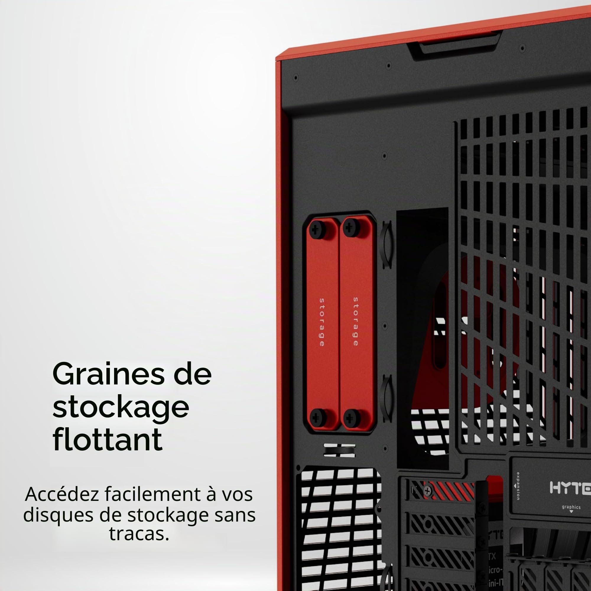 Hyte Y70 Touch Infinite Boîtier ATX à Double Chambre, avec écran Tactile LCD 2,5K intégré - Noir Cerise/Rouge