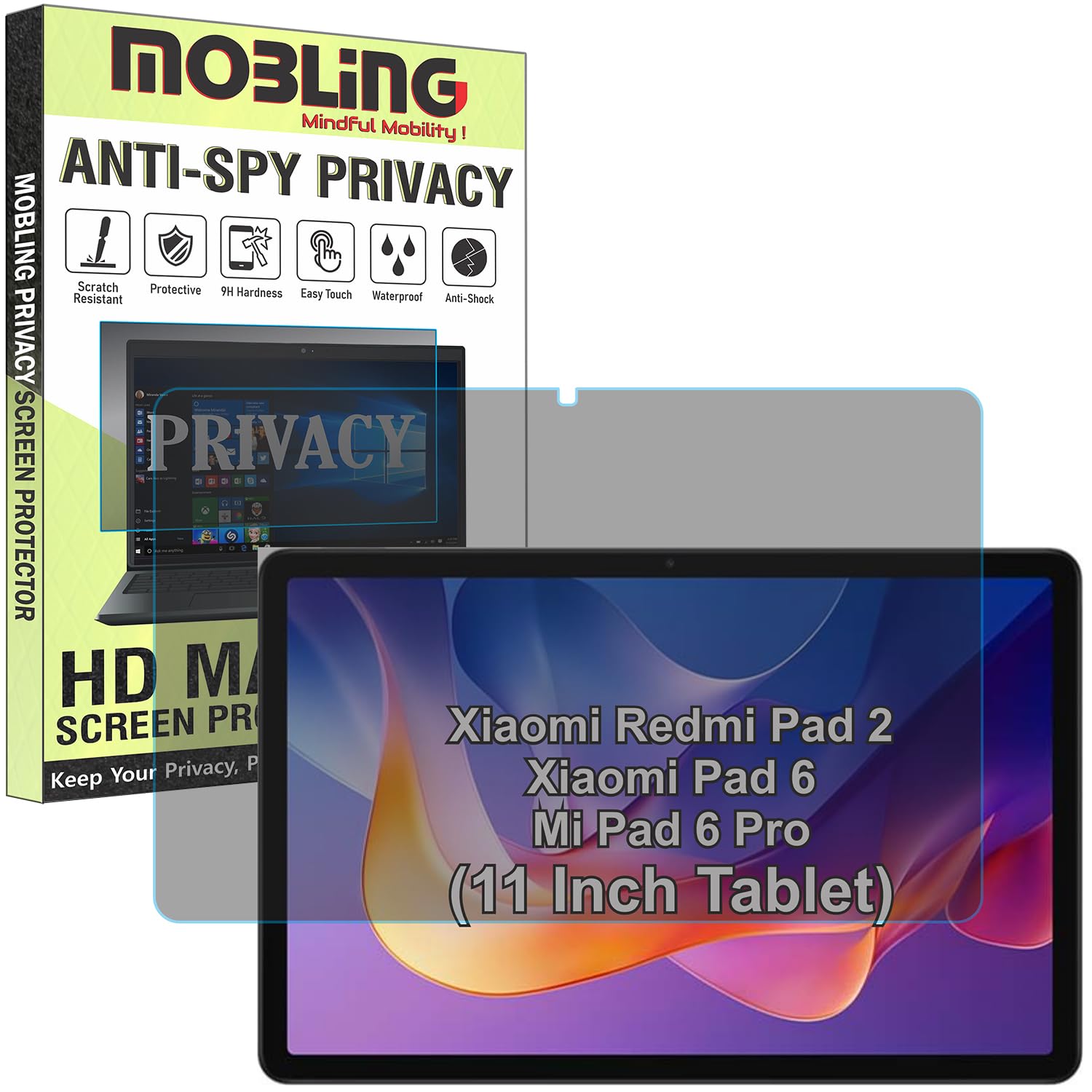 Privacy Matte Anti Spy Screen Guard Compatible With Xiaomi Redmi Pad 2 / Redmi Pad2 / Xiaomi Pad 6 / Mi Pad 6 Pro (11 Inch Tablet) Anti Peep Screenguard Not a Tempered Glass Screen Protector-image-12