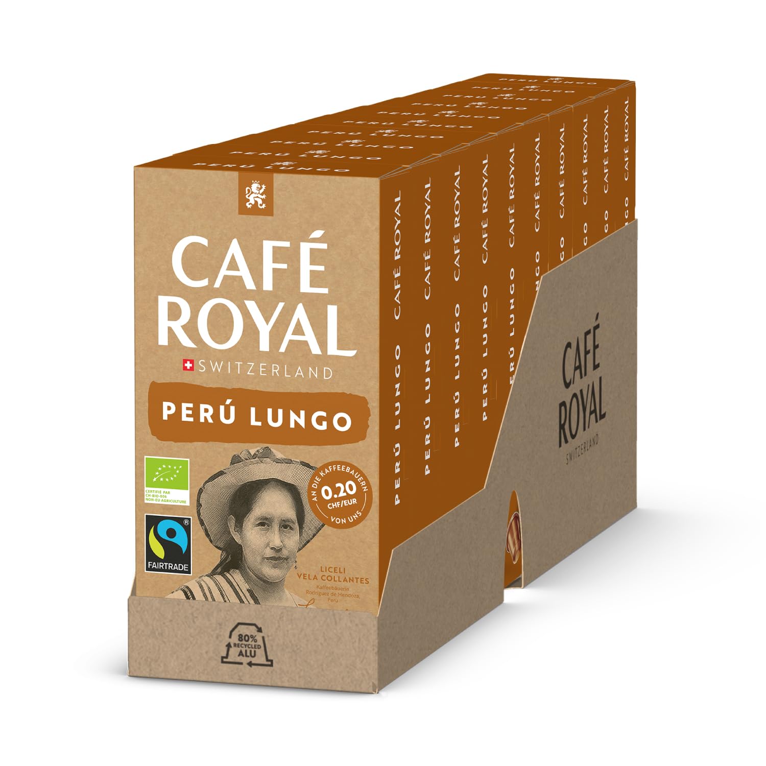 Café Royal Peru Lungo Bio – 100 Nespresso® Compatible Capsules, Intensity 5/12, 100% Arabica, Organic & Fairtrade