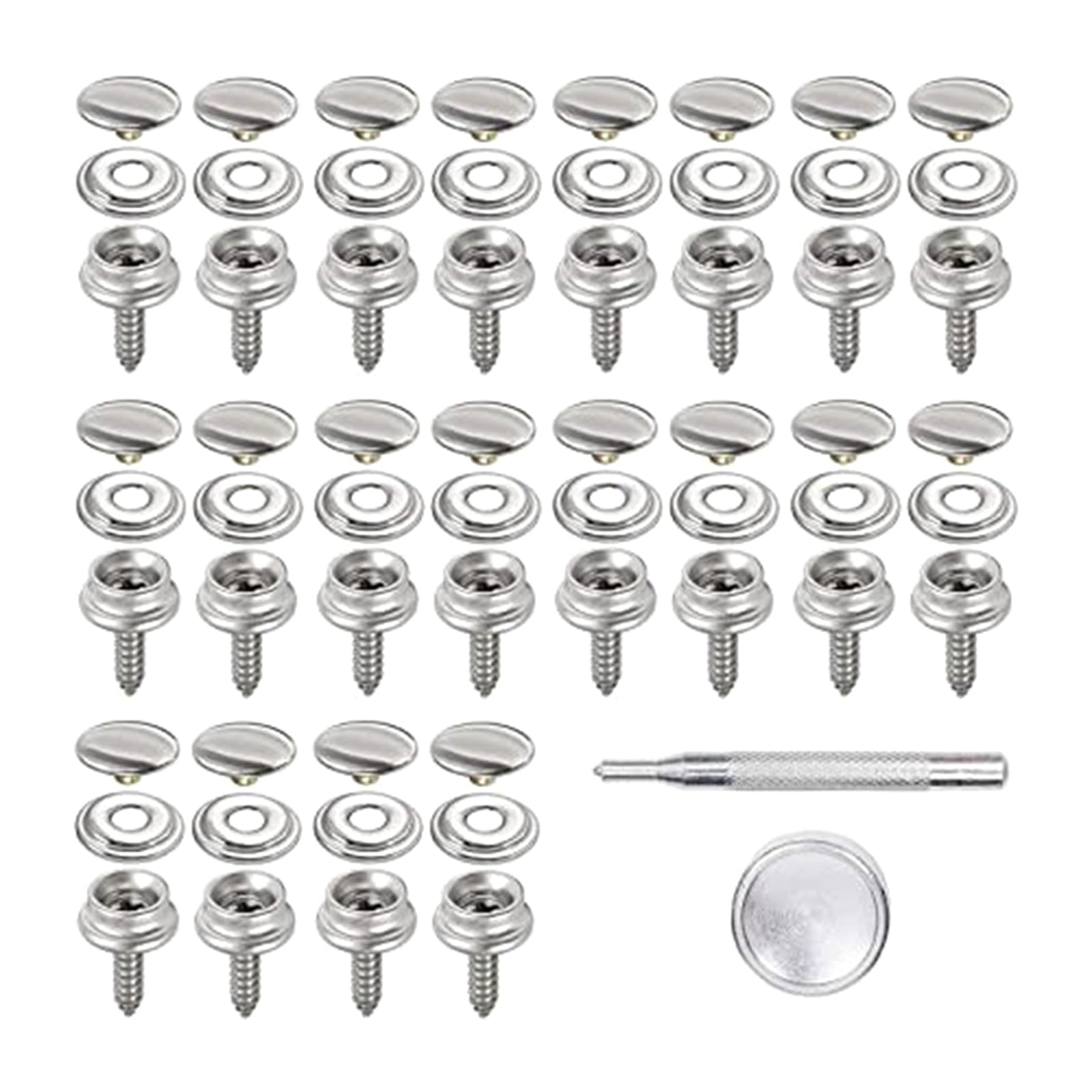 20Pcs / Pack Heavy Duty Snapping Fasteners Hardware Clasps for Sailboats Canopies Leathercraft and Camping Equipment Maintenance Vessel Canvas Clasps