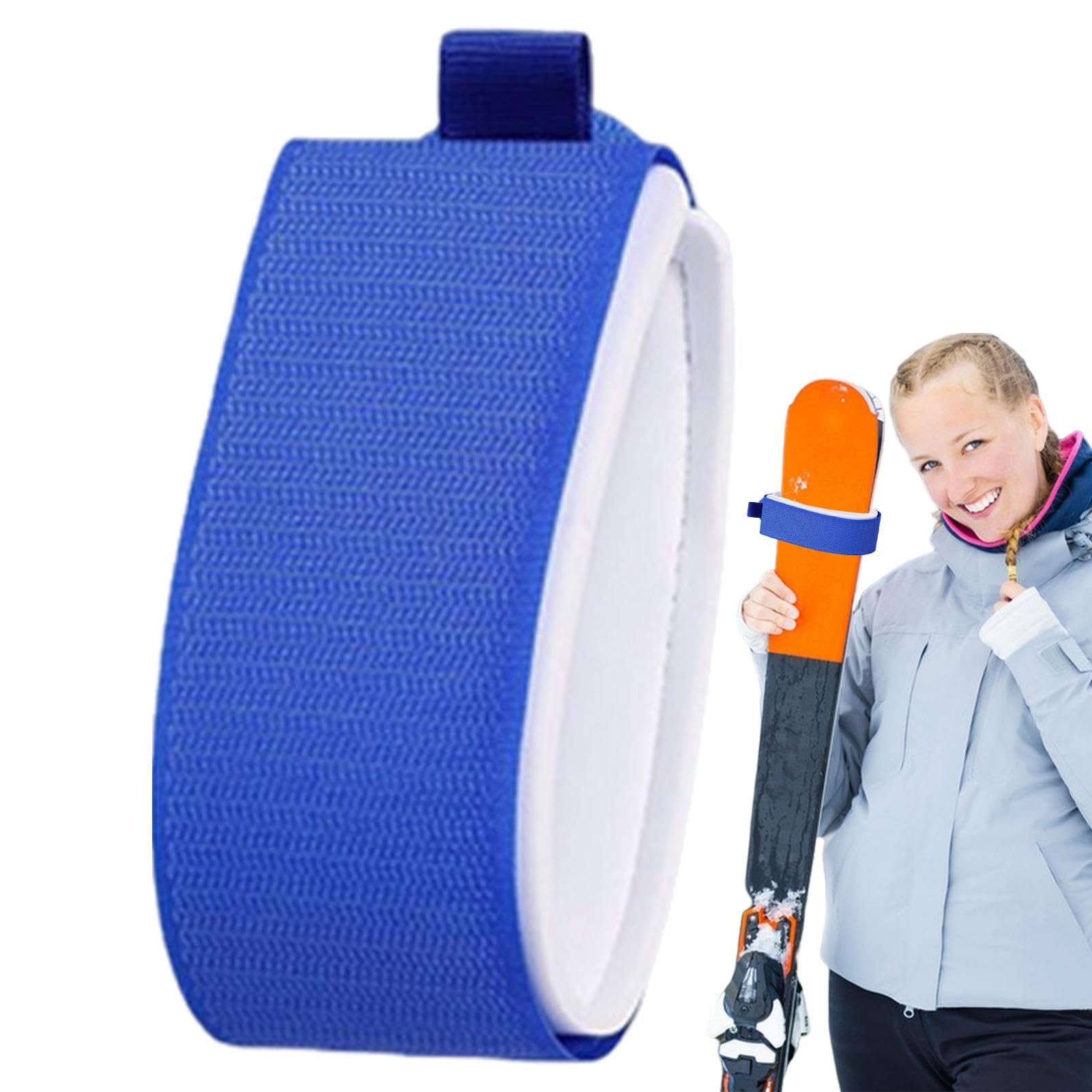 Ski Wraps Ties - Soft Ski Straps | Adjustable Ski Fastener Straps | EVA Protective Pads Ski Wraps with Carrier Straps | Lightweight for Skiing Enthusiasts Family Friends Colleagues