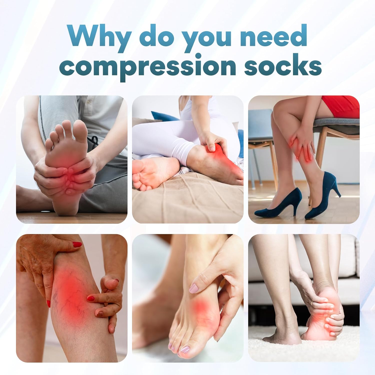 Knee High Compression Socks Cool-max Toe Socks Moisture Wicking Graduated Support for Running,Travel,Flight