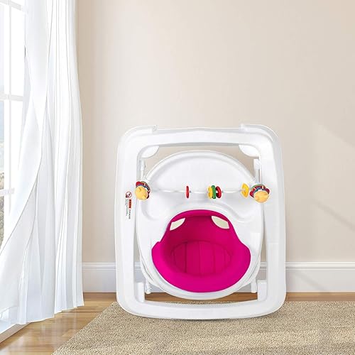 Miniatura 6 de HONEY JOY Andador de bebé, juguete plegable para empujar sentado y caminar detrás con ruedas, piano interactivo y pedantes, altura y velocidad