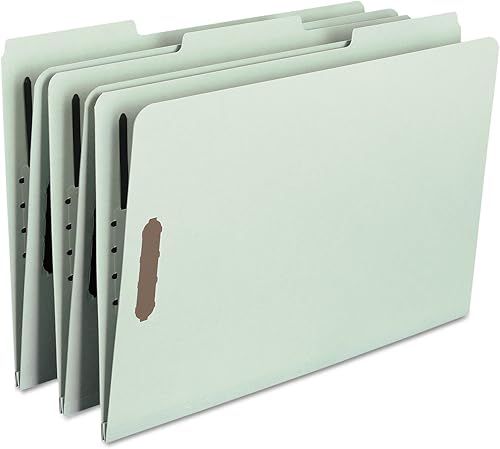 Miniatura 2 de Smead 20003 Reciclado Pressboard Fastener Carpetas Legal 1" Expansión GrisVerde 25Caja