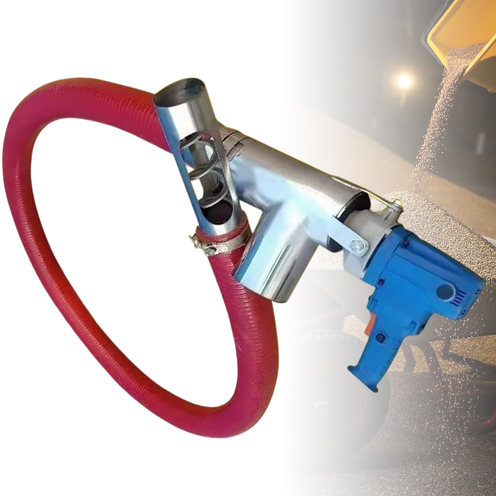 Grpquatsch Industrial Granule Transfer Hose, Heavy Duty Granule And Powder Conveyor, Portable Equipment With 1.5m Hose, For Efficient Granule Transfer In Farming And Construction