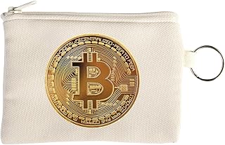 Bitcoin Original Decentralized Beer To Peer Currency Gold Coin Graphic Kleine Geldbörse mit Geldbörse und Schlüsselring Beige One Size