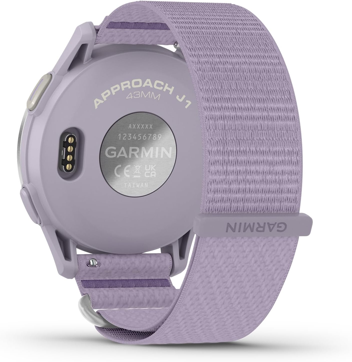 Garmin Approach J1, Junior Golf Watch with GPS, Bright and Colorful Display,Features for Learning and Improving, Silver Aluminum Bezel with Lilac ComfortFit Fabric Band Bundle